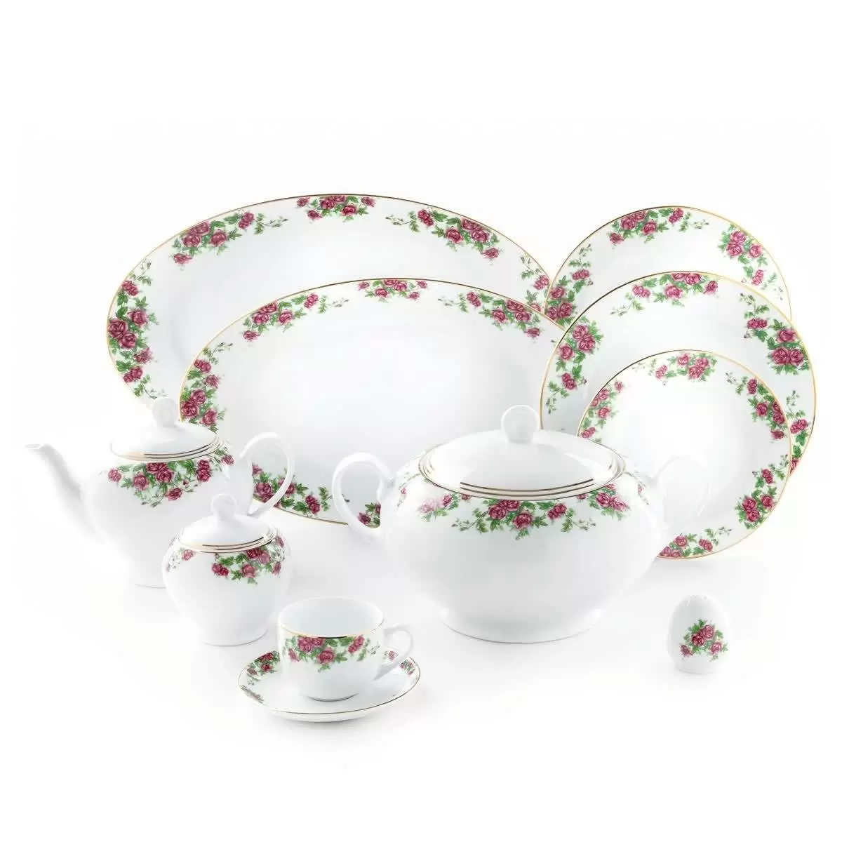 سرویس 102 پارچه چینی زرین-ایتالیا اف(گرد)-بیدگل-درجه عالی سرویس18 نفره کد: 012501